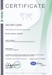 Zertifikat ISO 9001:2008